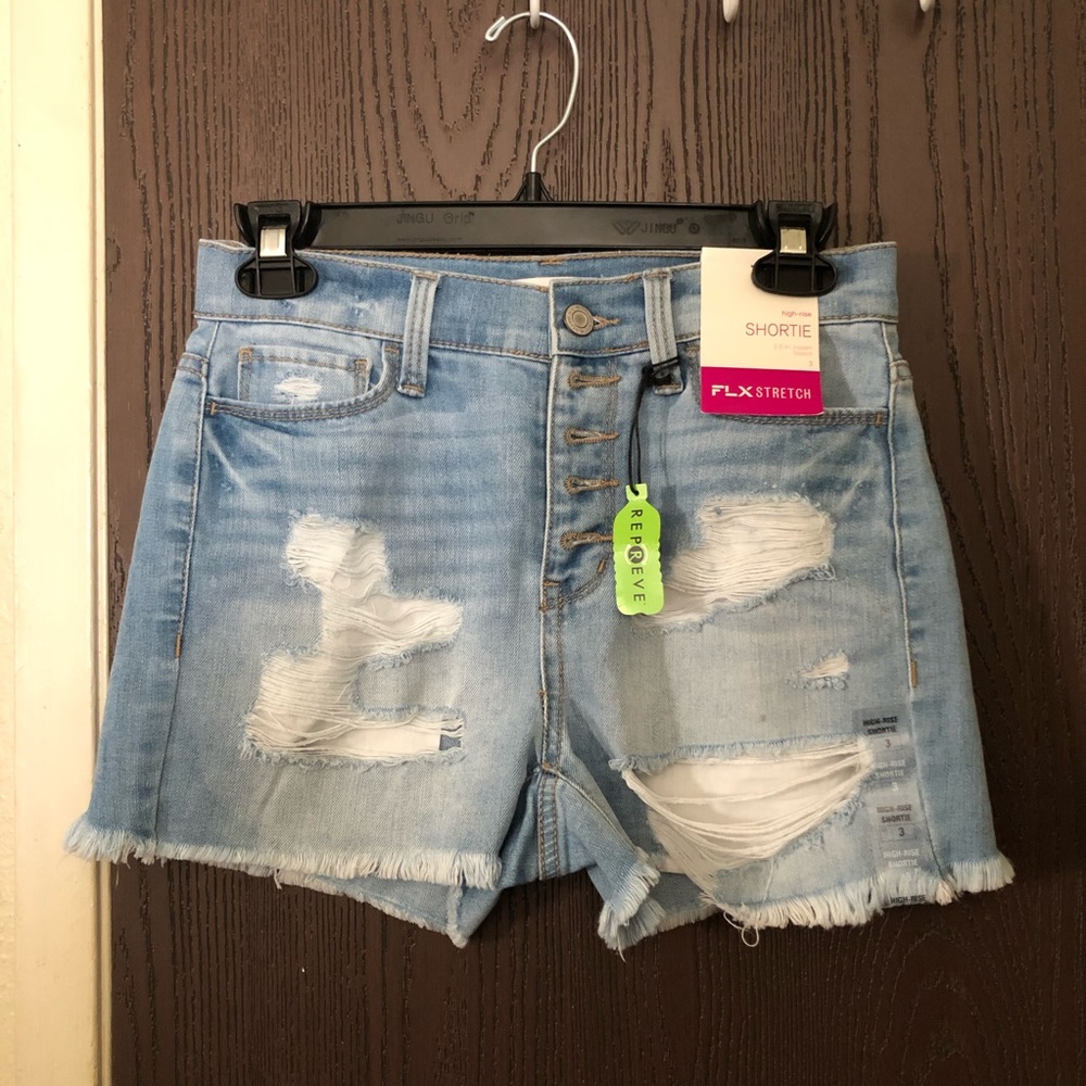 high rise jean shorts